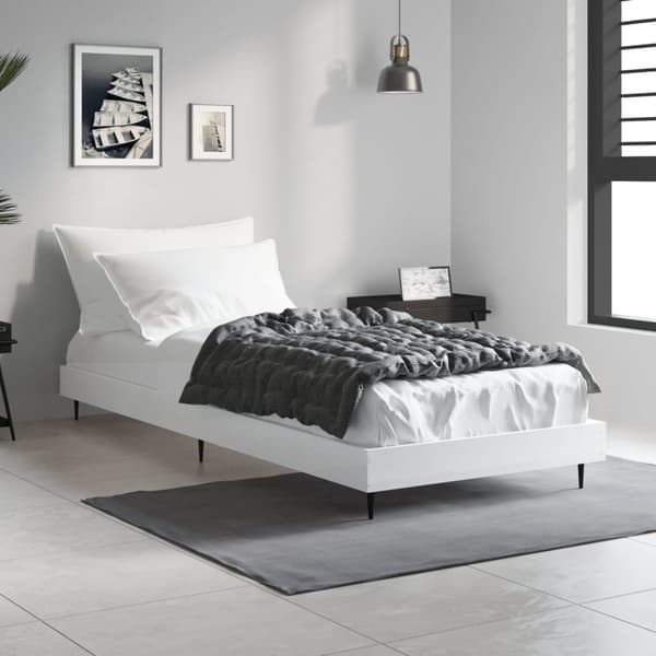 vidaXL Sengeramme hvit 75x190 cm konstruert tre