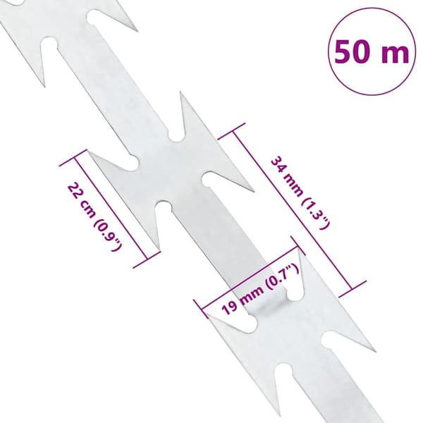 vidaXL Razor Wire sølv 5000 x 1,9 cm Galvanisert stål