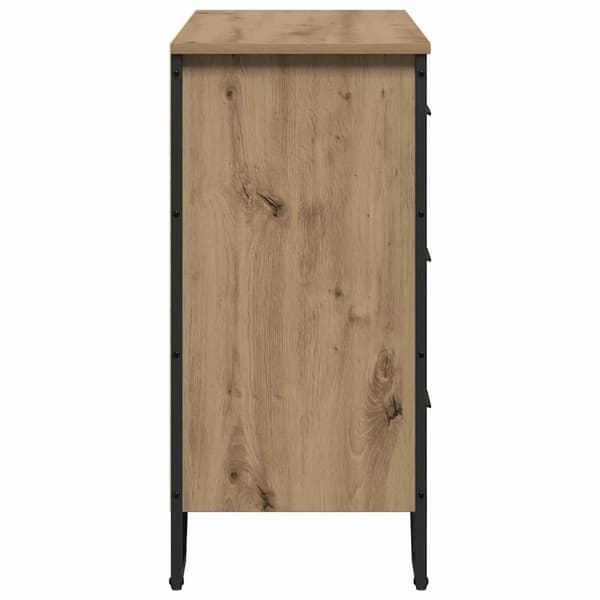 vidaXL Kommode med skuff 2 pcs Artisan Eik 91 x 35,5 x 74,5 cm