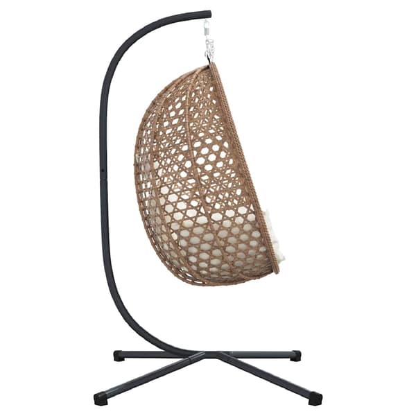 vidaXL Hängande äggformad stol Ljus kräm 104 x 100 x 191 cm