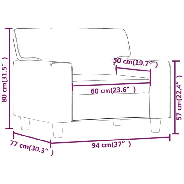 vidaXL Fåtölj Gräddvit 60 cm konstläder