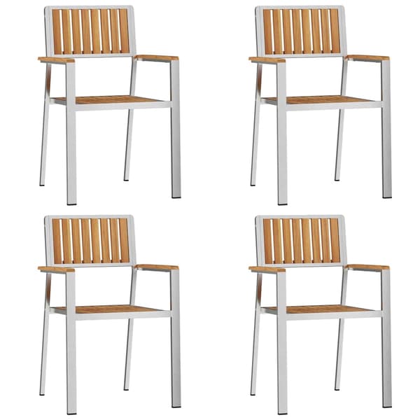 vidaXL Utomhusmatbord 5 pcs Brun Massivt teakträ