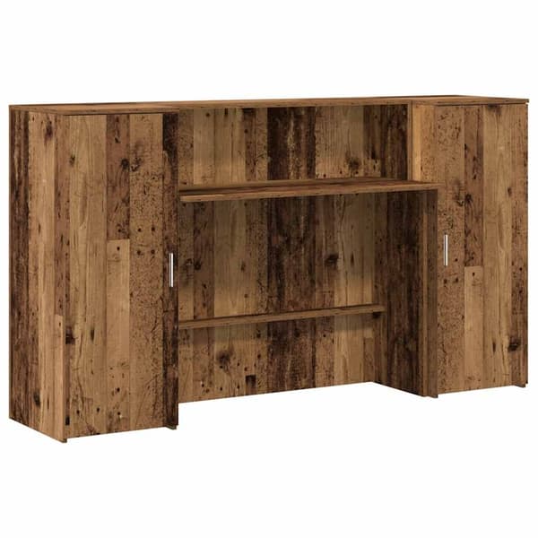 vidaXL Receptionsdisk åldrat trä 180x50x103,5 cm konstruerat trä