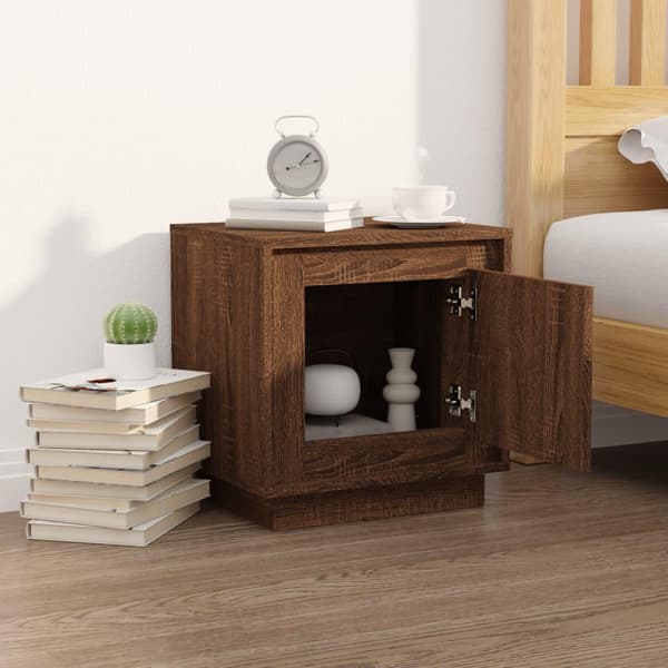 vidaXL Nattbord brun eik 44x35x45 cm konstruert tre