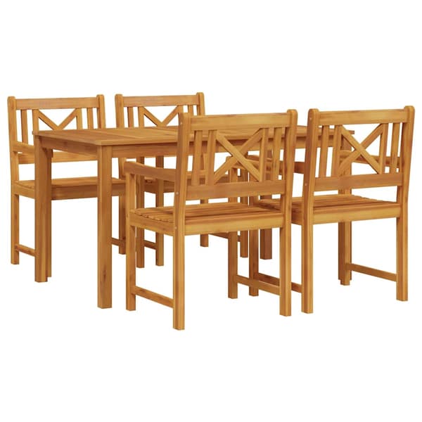vidaXL Hage Spisegruppe 5 pcs Brun Solid akasietre