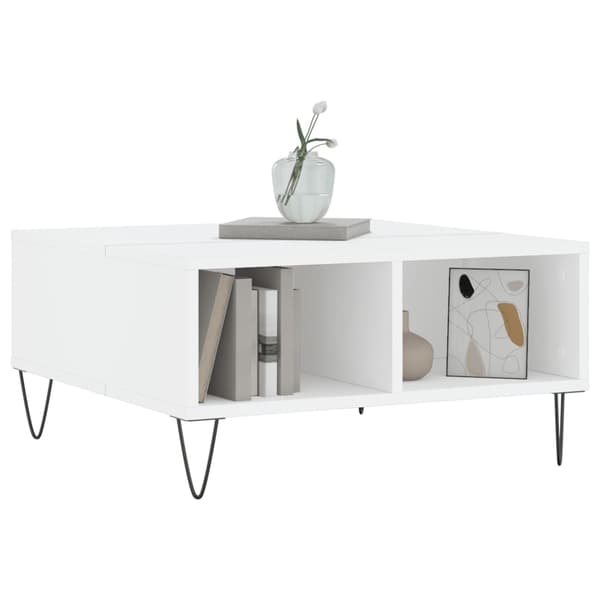 vidaXL Soffbord vit 60x60x30 cm konstruerat trä