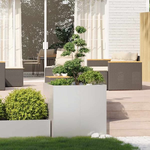 vidaXL Planteringskärl 80x80x80 cm rostfritt stål