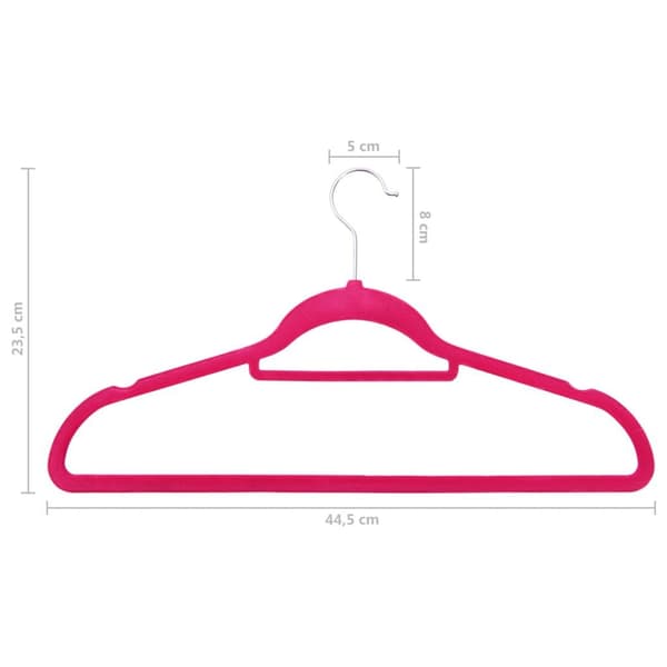 vidaXL Klädgalgar 100 st halkfria rosa sammet