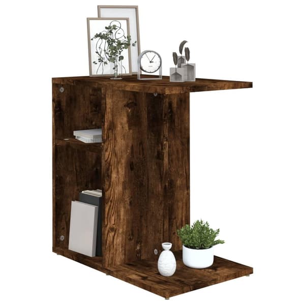 vidaXL Sidebord røkt eik 50x30x50 cm konstruert tre
