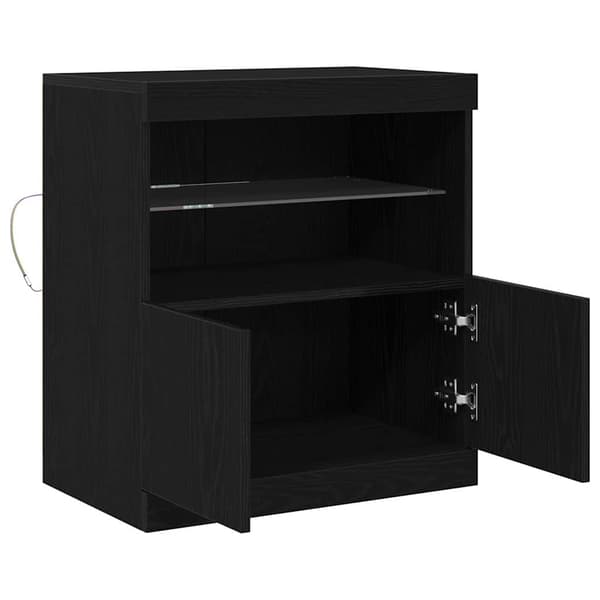 vidaXL Sideboard Svart ek Konstruerat trä Medium Hyllor