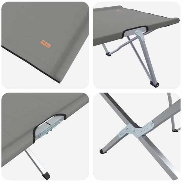 vidaXL Sammenleggbar camping seng Grå 194 x 62,5 x 42,5 cm