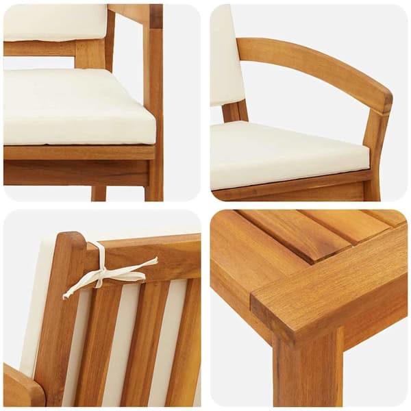 vidaXL Bistroset med kudde 5 pcs Brun Polyester