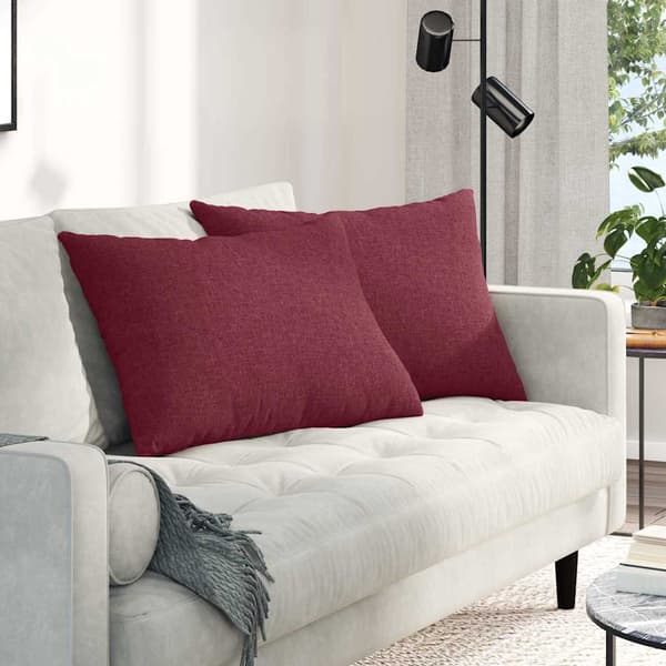 vidaXL Soffkuddar 2 st Vinröd 70 x 50 cm tyg