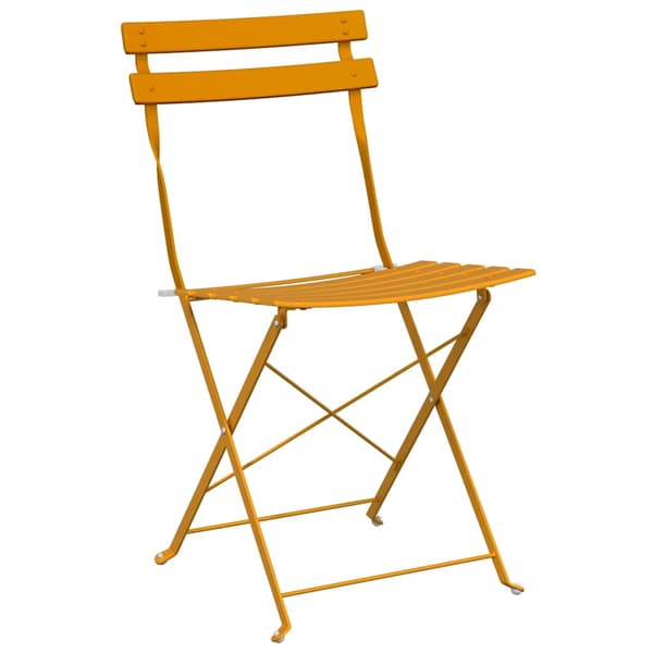 vidaXL Sammenleggbart Bistrosett 3 pcs Sennepsgul Stål