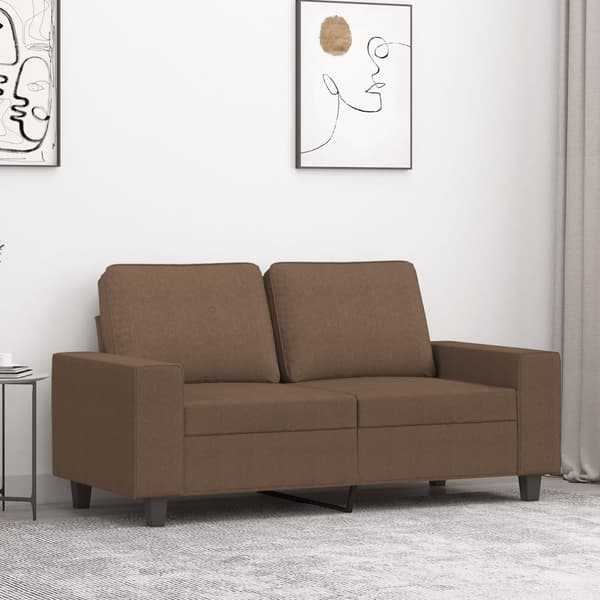 vidaXL 2-sitssoffa brun 120 cm tyg