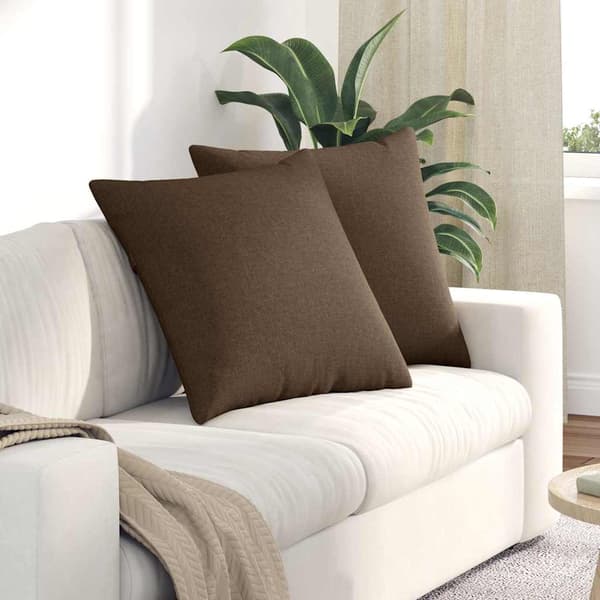 vidaXL Soffkuddar 2 st Brun 80 x 80 cm tyg