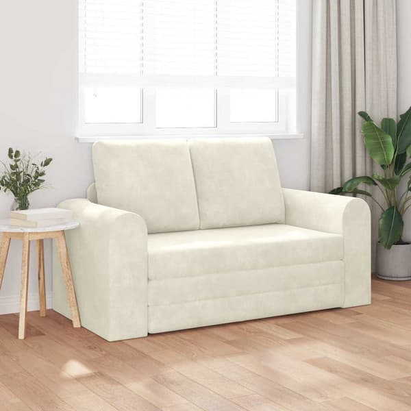 vidaXL Soffsäng Kräm 148 x 71 x 83 cm Sammet