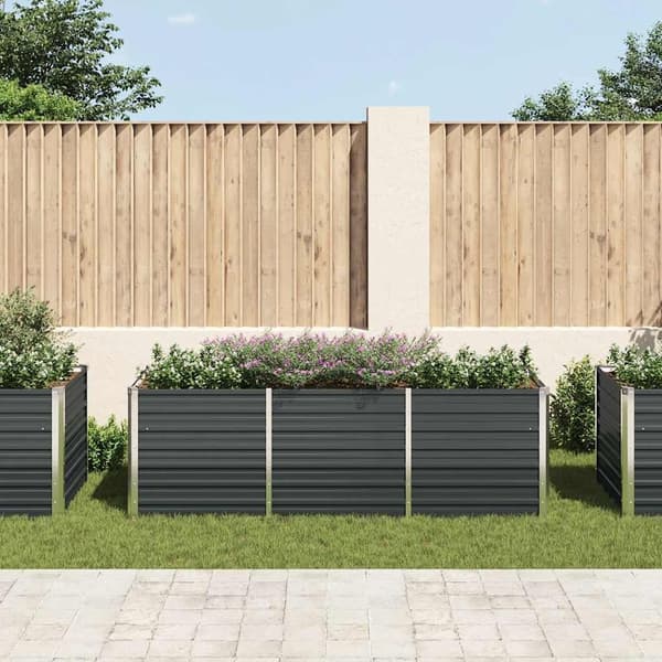 vidaXL Høybed antrasitt 240x80x77 cm galvanisert stål