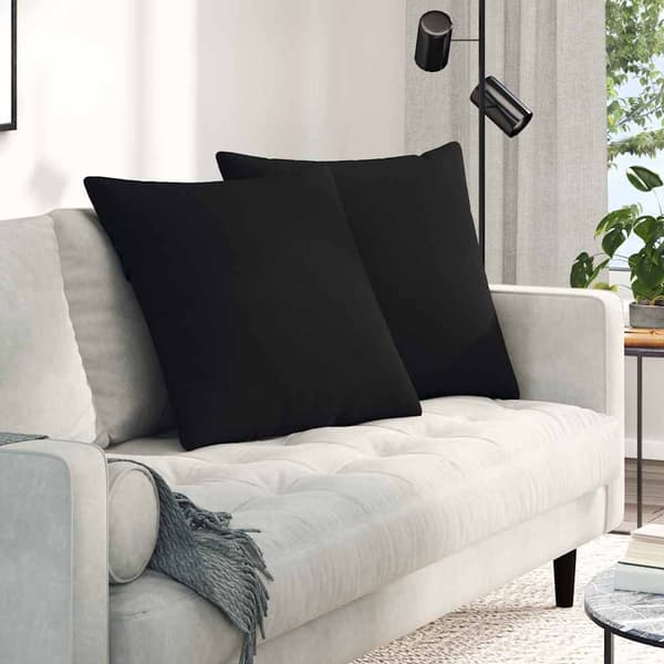 vidaXL Soffkuddar 2 st Svart 80 x 80 cm tyg