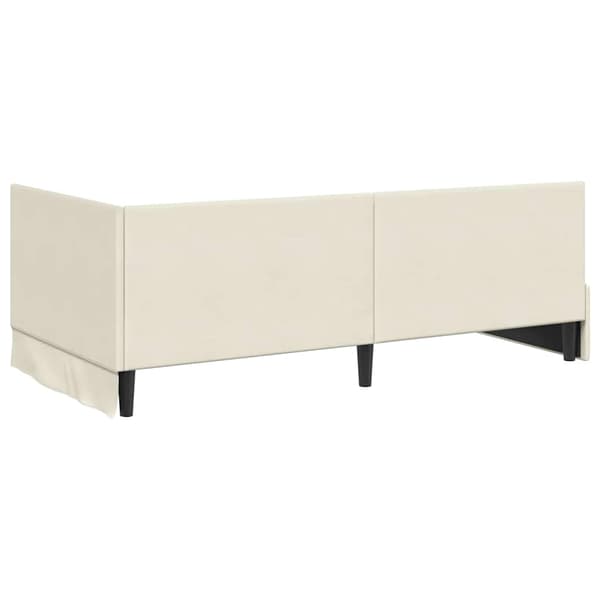 vidaXL Hörnssängstomme Gräddvit 100 x 200 cm Sammet