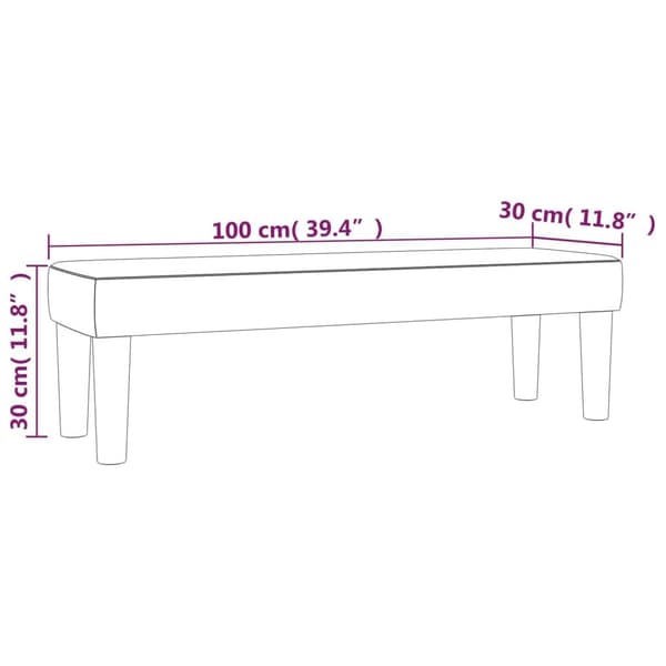vidaXL Bänk mörkgrå 100x30x30 cm sammet