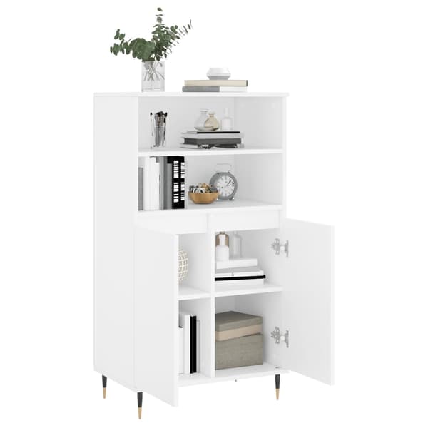vidaXL Högskåp vit 60x36x110 cm konstruerat trä