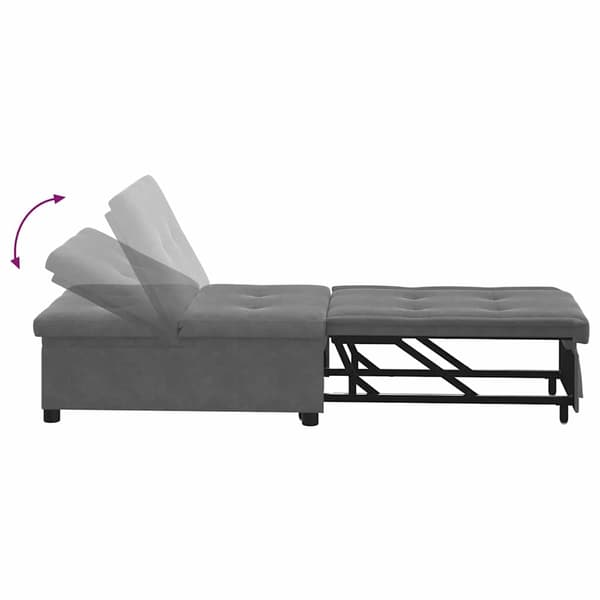 vidaXL Pull Out Sofa Bed Mörkgrå 194 x 67 x 82 cm Mikrofiber