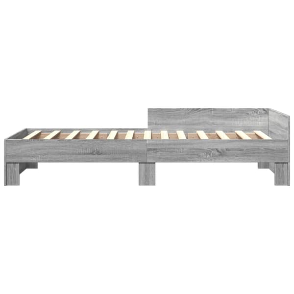 vidaXL Sengeramme grå sonoma 90x200 cm konstruert tre