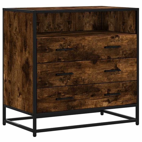 vidaXL Kommode røkt eik 70x41x70 cm konstruert tre