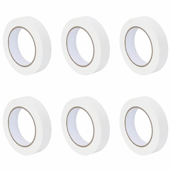 vidaXL Målare Maskeringstejp 6 st Vit 25mm x 50m Papper
