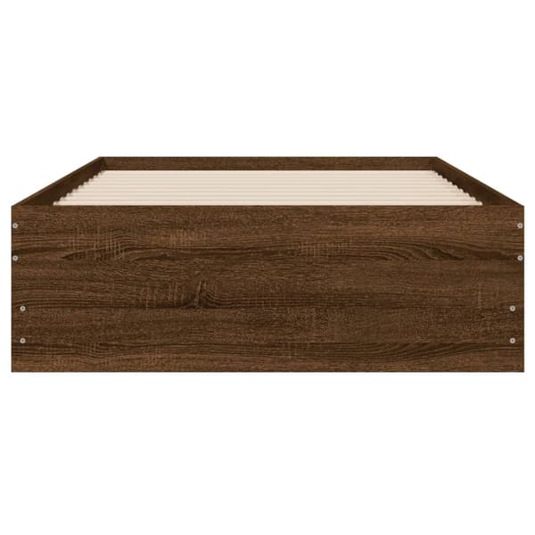 vidaXL Sengeramme med skuffer brun eik 100x200 cm konstruert tre