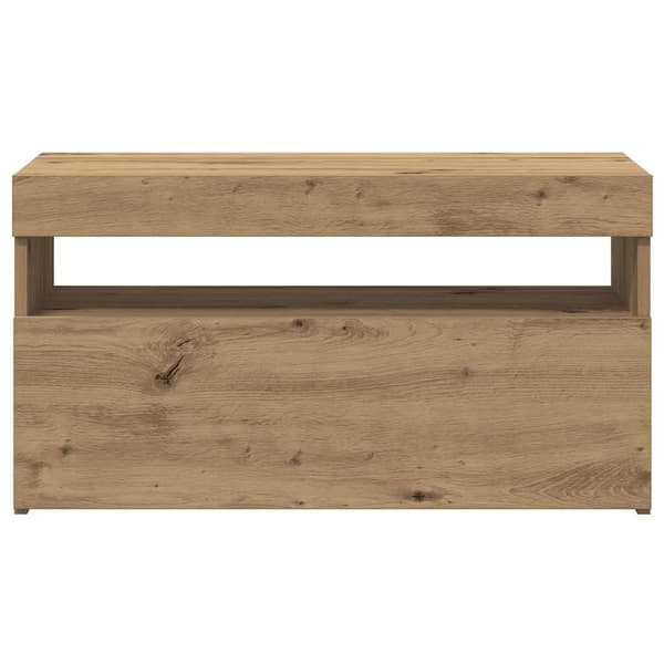 vidaXL TV-benk med LED-lys 2 stk artisan eik konstruert tre