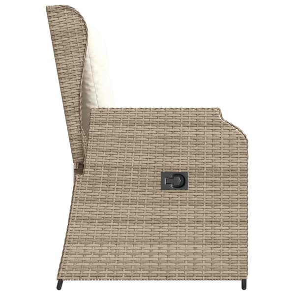 vidaXL Trädgårdsbänk med dyna Beige Polyrotting