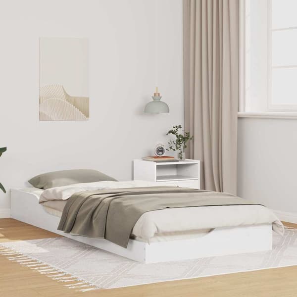 vidaXL Sängram Vit 80 x 220 cm Massiv furu