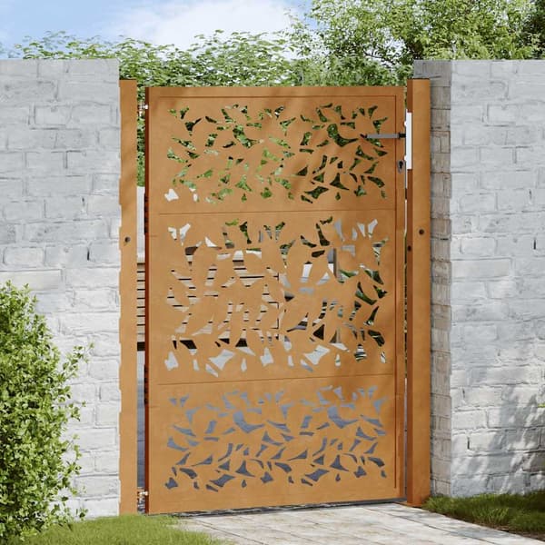 vidaXL Hageport 100x125 cm værbestandig stålbladdesign