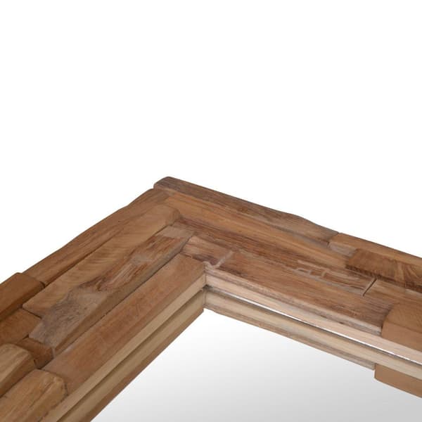 vidaXL Prydnadsspegel teak 60x60 cm kvadrat