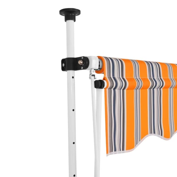 vidaXL Manuell uttrekkbar markise 150 cm gule og blå striper