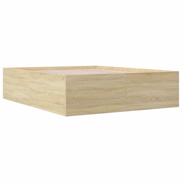 vidaXL Sengeramme sonoma eik 150x200 cm konstruert tre