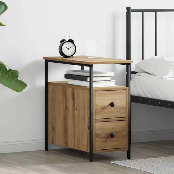 vidaXL Nattbordskap artisan eik 30 x 60 x 60 cm Konstruert tre