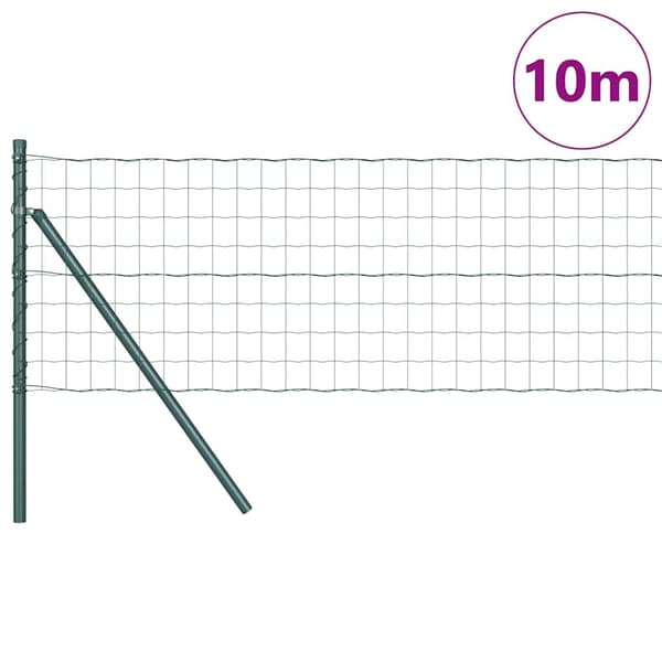 vidaXL Gjerde med stolpe grønn 0,6 x 10 m Stål og PVC