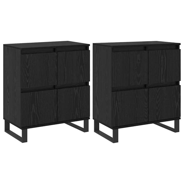 vidaXL Serviesskap 2 pcs Svart Eik 60 x 35 x 70 cm
