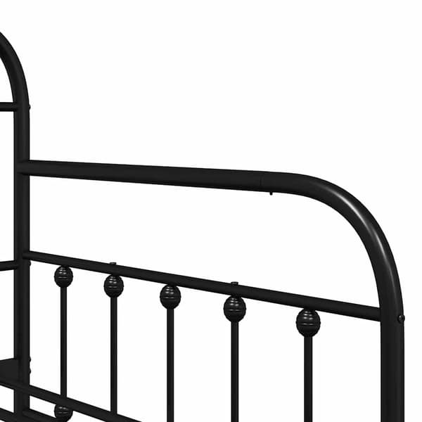 vidaXL Dagbäddsram Svart 100 x 200 cm Pulverlackerat stål