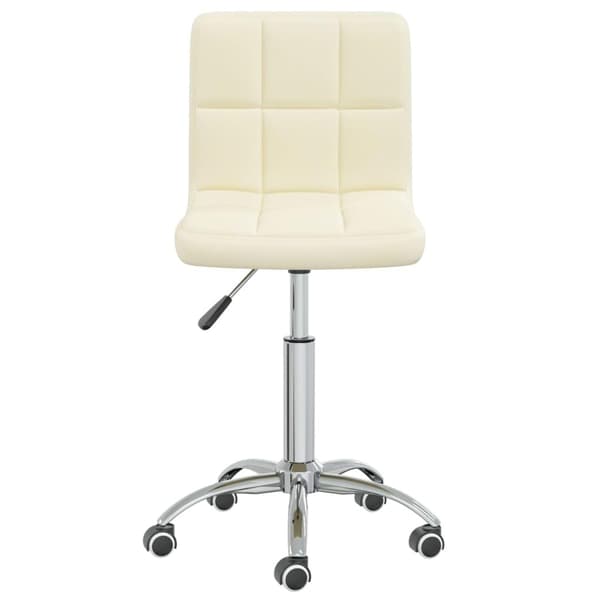 vidaXL Snurrbar matstol gräddvit tyg