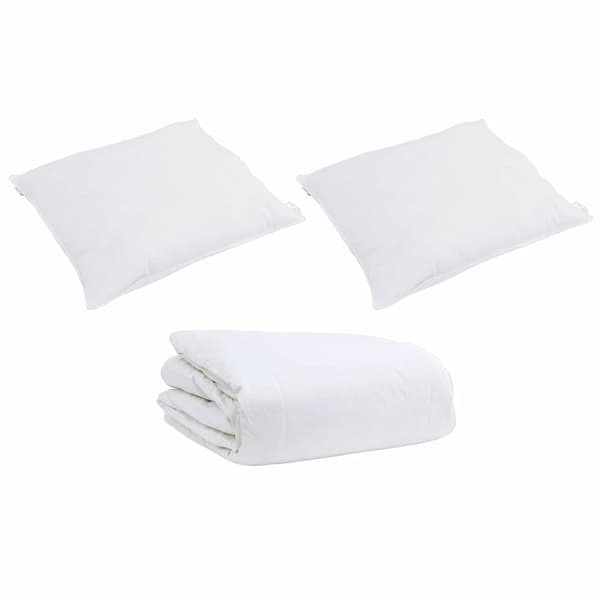 vidaXL Täckeset med kudde 3 pcs Vit Bomull