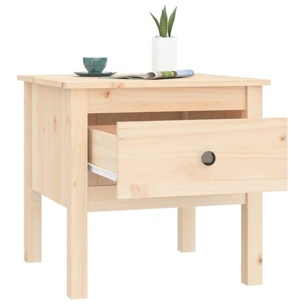 vidaXL Sidebord 50x50x49 cm heltre furu