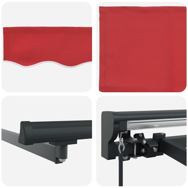 vidaXL Markisram Röd 350 x 250 cm Polyester med PU-beläggning