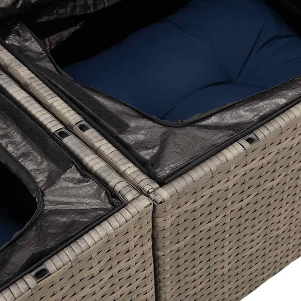 vidaXL Trädgårdssoffor med dynor 5 delar grå polyrotting akacia