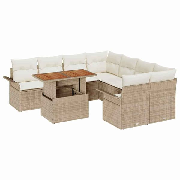 vidaXL Trädgårdsoffset med kudde beige och gräddvit