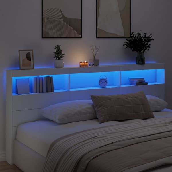 vidaXL Hodegavl skap med LED hvit 220x17x102 cm