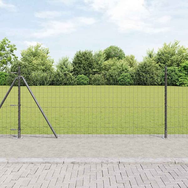 vidaXL Gjerde med stolpe Grå 1 x 10 m Stål